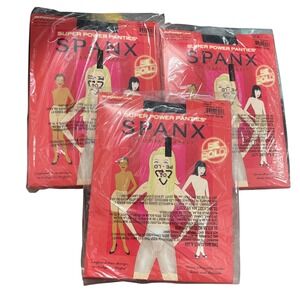 3 Spanx‎ Super Power Panties Size G Black Mid-Thigh Shaper Tummy Control